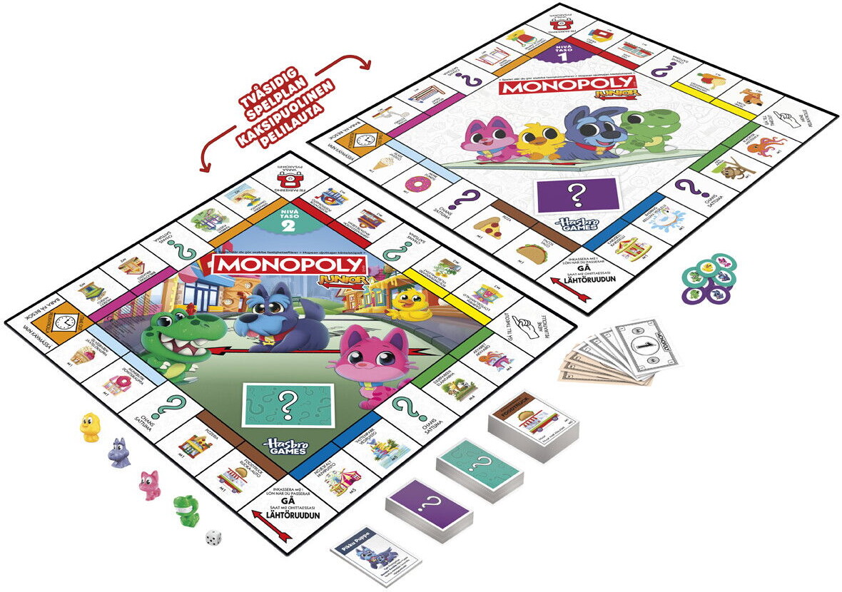 Monopoly Junior - 2-I-1 Brætspil - Hasbro Games G1856