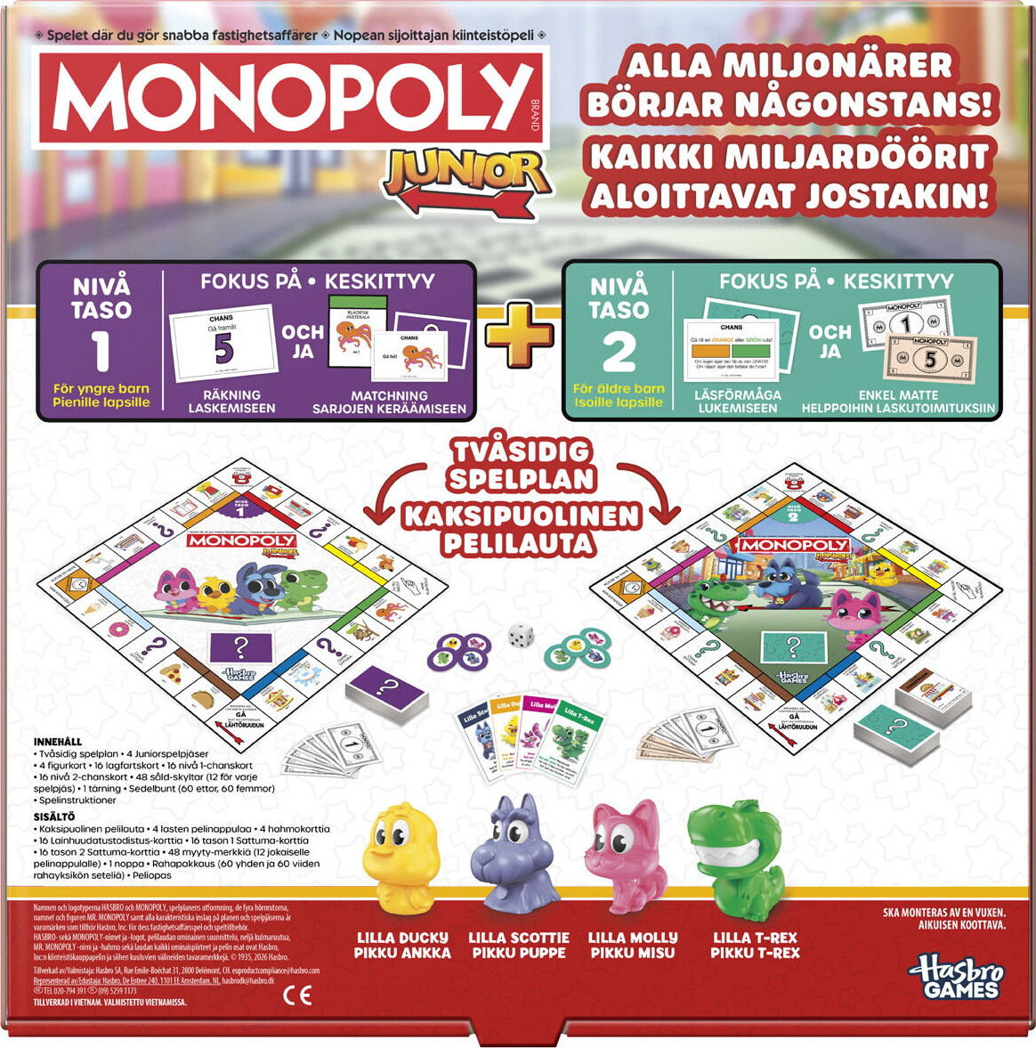 Monopoly Junior - 2-I-1 Brætspil - Hasbro Games G1856