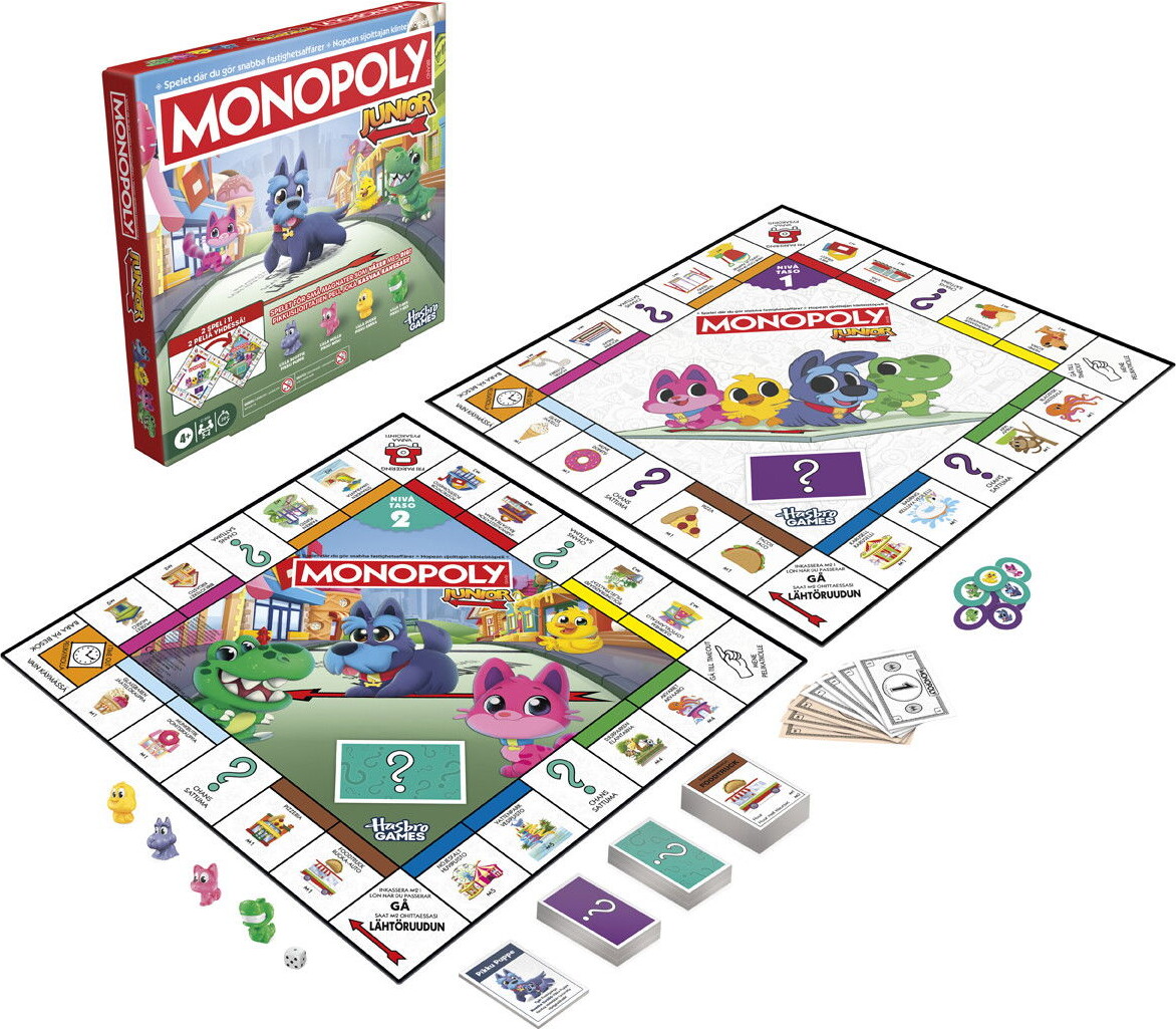 Monopoly Junior - 2-I-1 Brætspil - Hasbro Games G1856