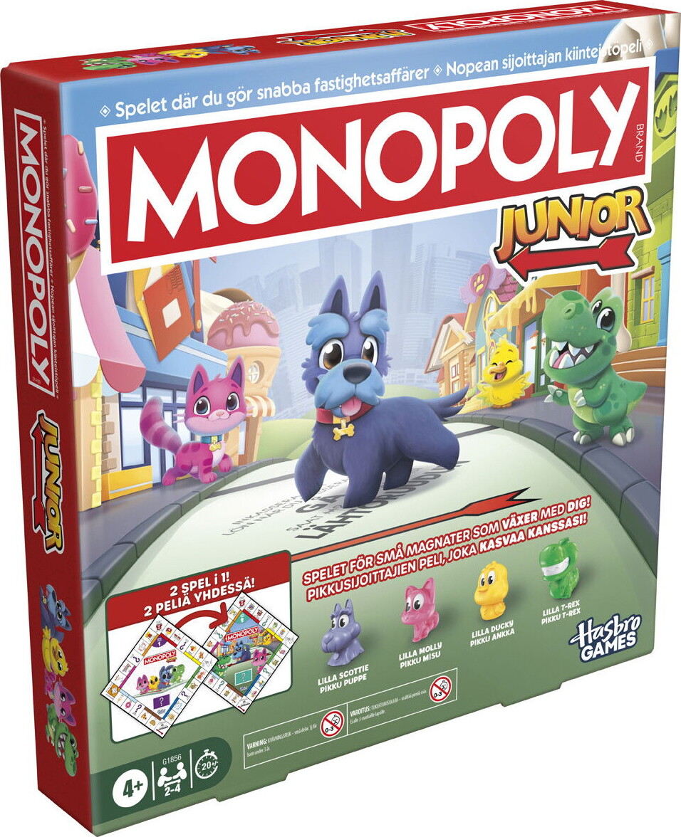 Monopoly Junior - 2-I-1 Brætspil - Hasbro Games G1856