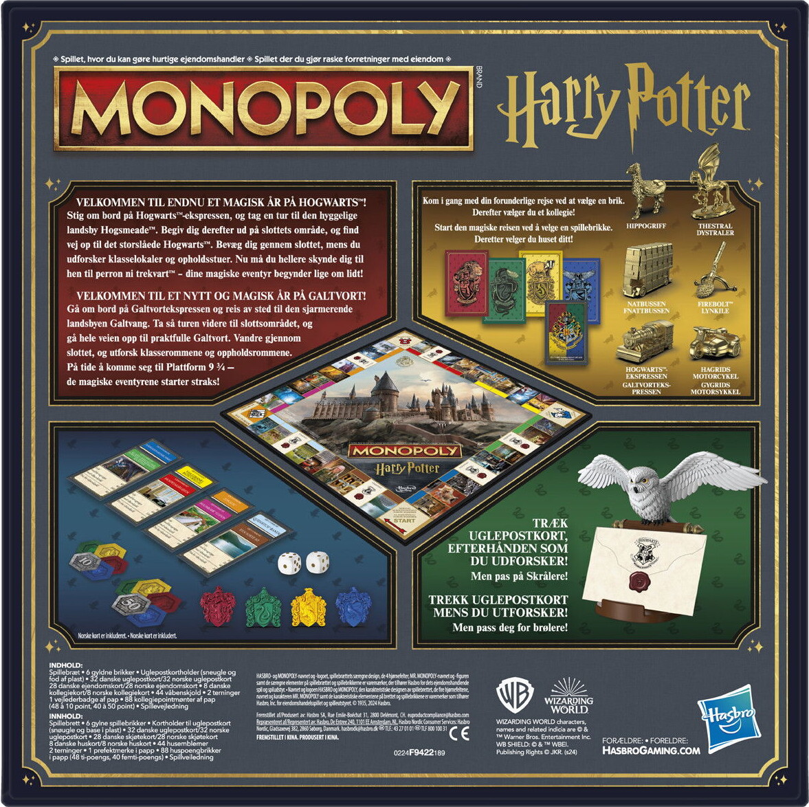 Monopoly Harry Potter Edition - Dansk Norsk - Hasbro F9422