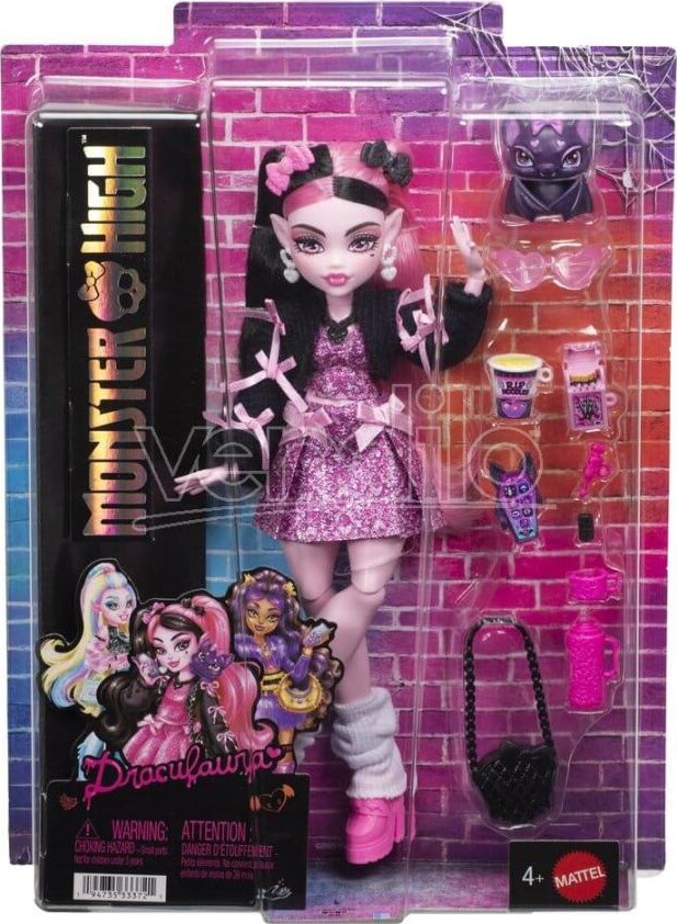 Monster High - Draculaura Core Doll - Dukke Med Tilbehør