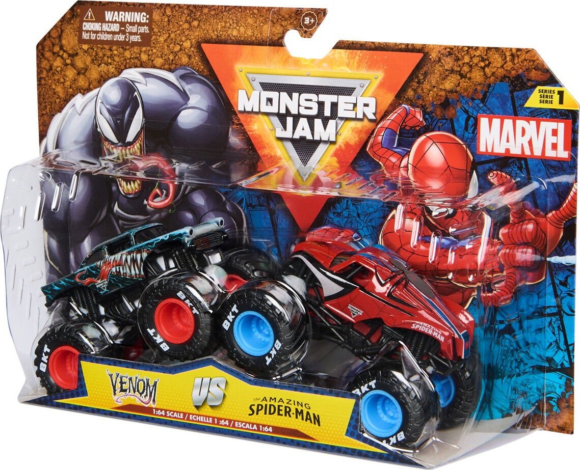 Monster Jam - Monster Trucks - 1 64 - Spider Man Vs Venom - 2-Pak