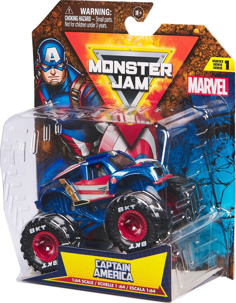 Monster Jam - Monster Truck Bil - 1 64 - Marvel Captain America
