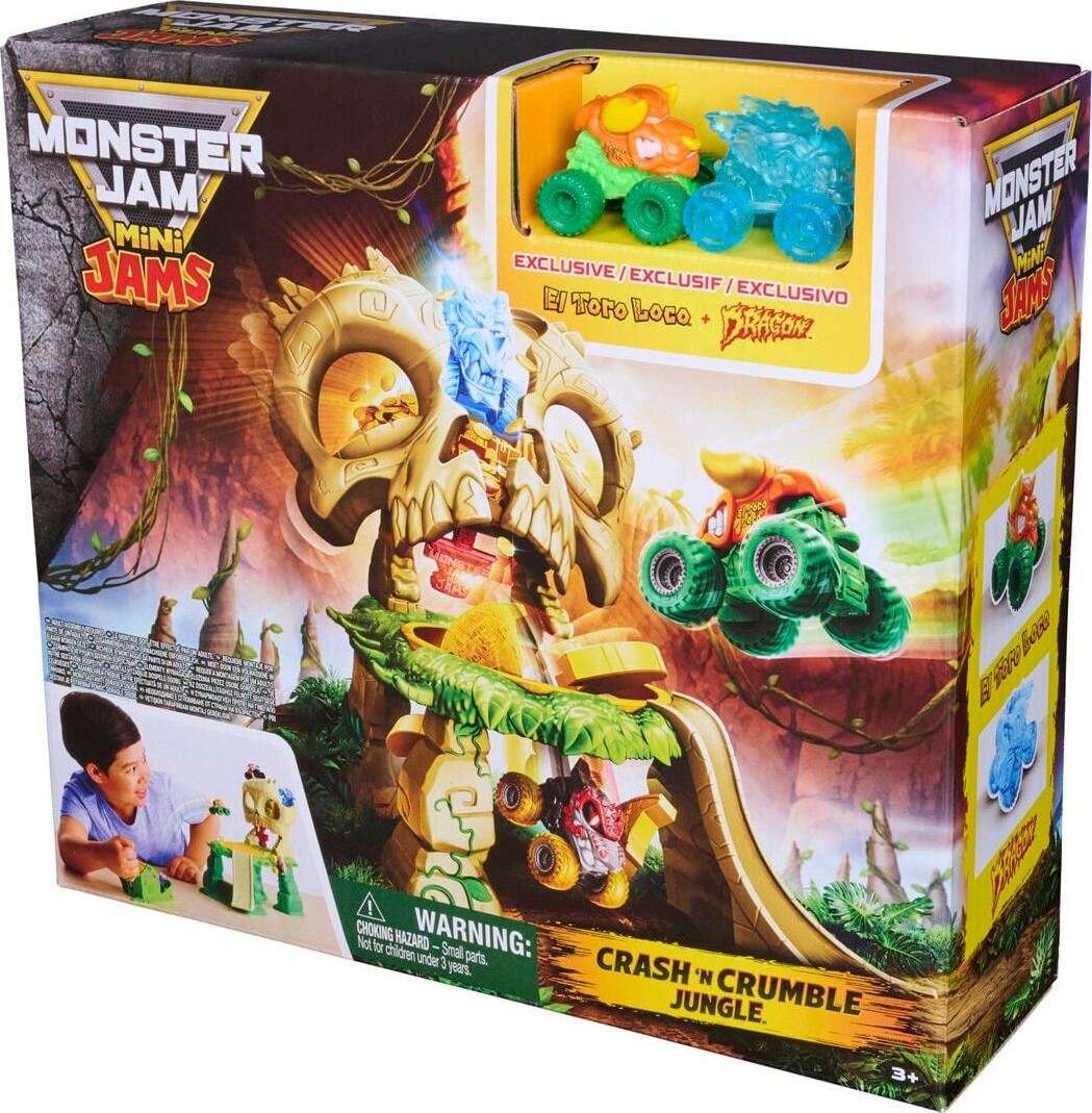 Monster Jam - Mini Jams Crash N Crumble Jungle Playset