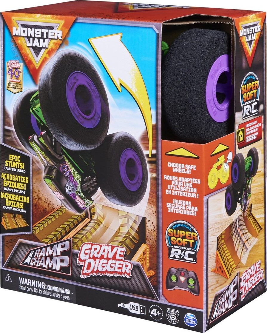 Monster Jam Rc Grave Digger Ramp Champ Sæt 115 Fjernstyret