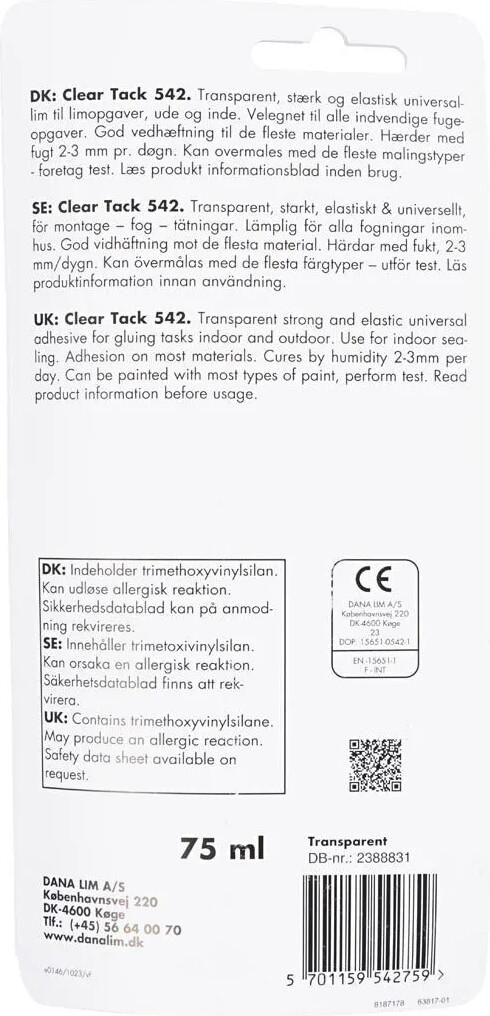 Dana Lim - Montagelim - Clear Track - 542 - 75 Ml