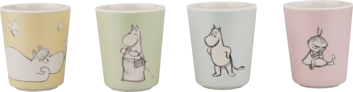 Mumi Kopper - Sæt Med 4 Stk - Melamin - Barbo Toys