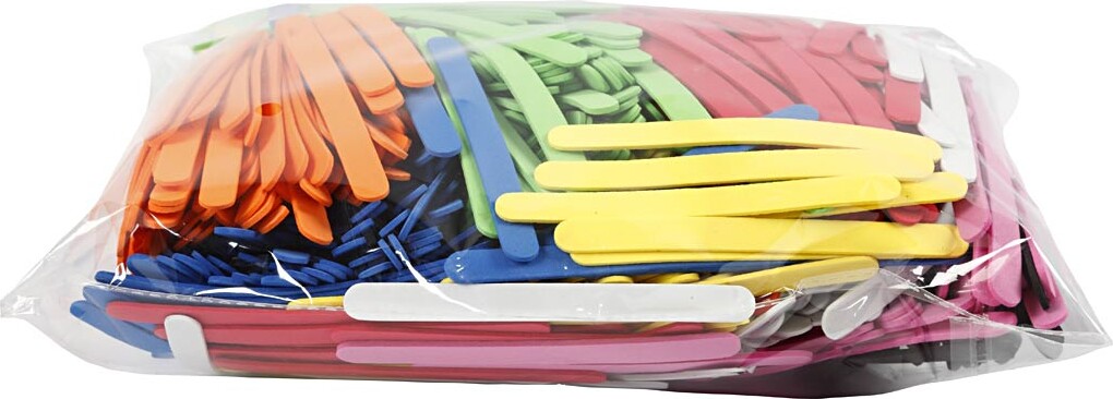 Mosgummi Ispinde - L 11 5 Cm - B 1 Cm - Tykkelse 2 Mm - Assorterede Farver 