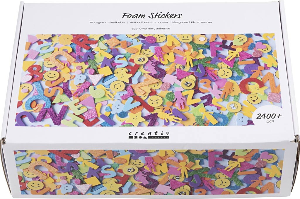 Mosgummi Klistermærker - Str 10-40 Mm - Assorterede Farver - 2640 Stk