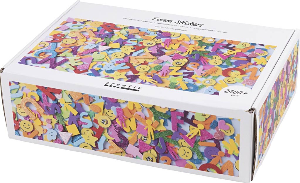 Mosgummi Klistermærker - Str 10-40 Mm - Assorterede Farver - 2640 Stk