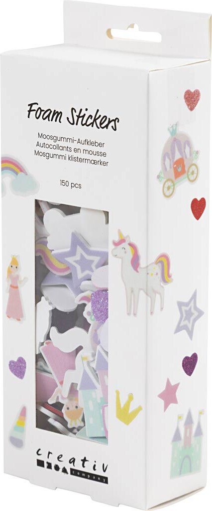 Mosgummi Klistermærker - Hjerte - Prinsesse - Enhjørning - Selvklæbende 