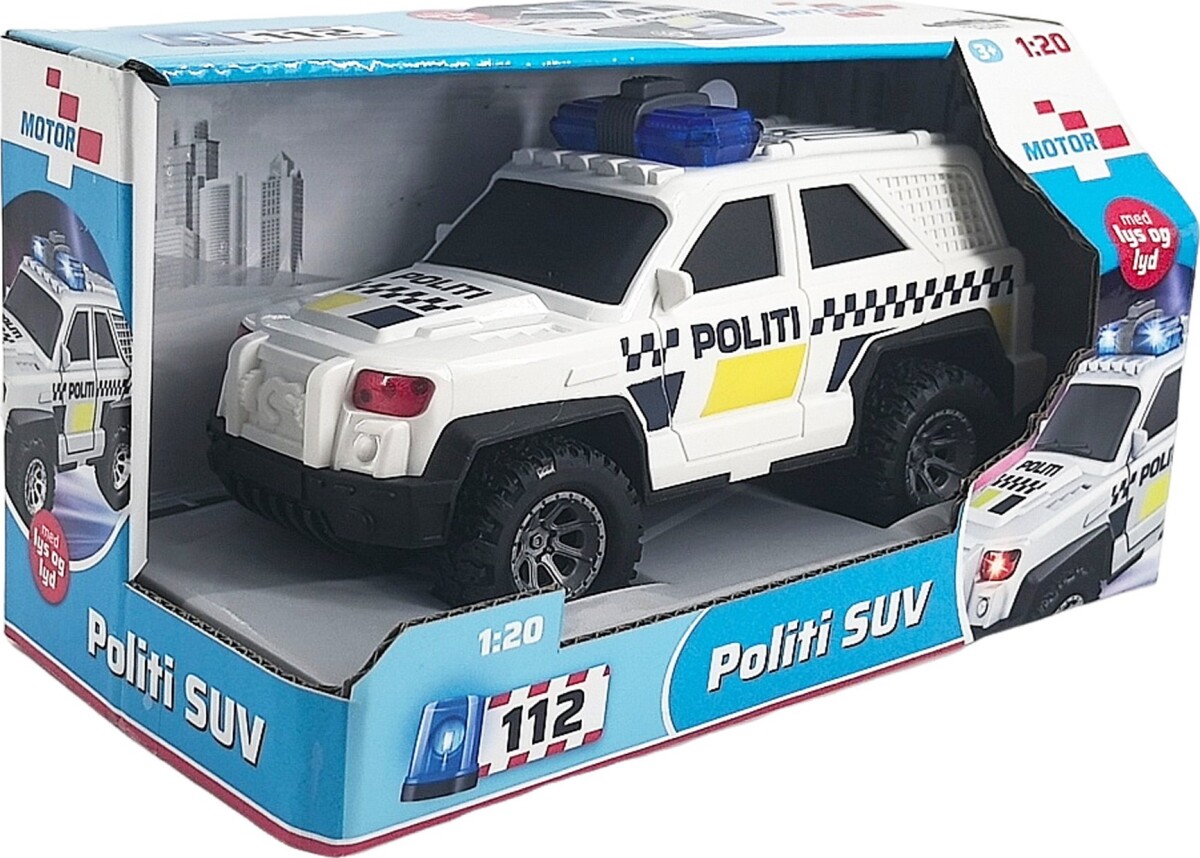 Suv Politibil Legetøj Til Børn - Med Lys Og Lyd - Friktionsmotor