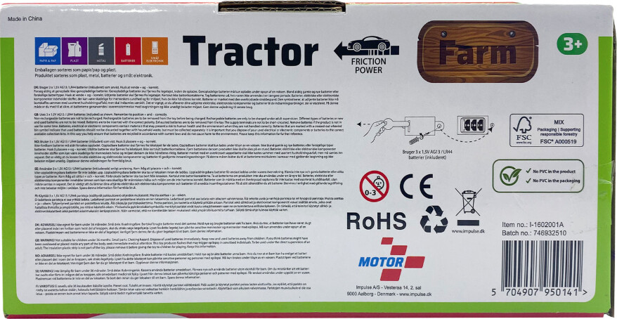 Legetøjs Traktor Til Børn - Med Lys Og Lyd - Friktionsmotor