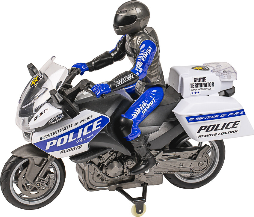 Tec-Toy - Motosport Rc Fjernstyret Politimotorcykel - 1 8 - Blå