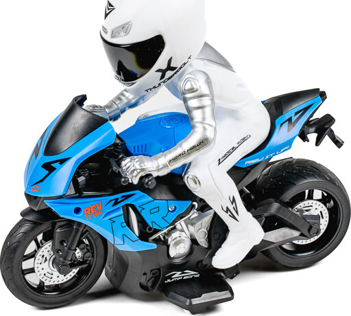 Tec-Toy - Blå Fjernstyret Motorcykel - Thunder Riders - Lys Lyd