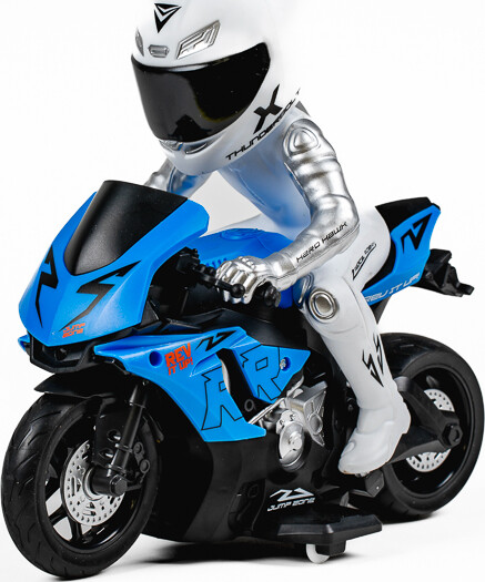 Tec-Toy - Blå Fjernstyret Motorcykel - Thunder Riders - Lys Lyd