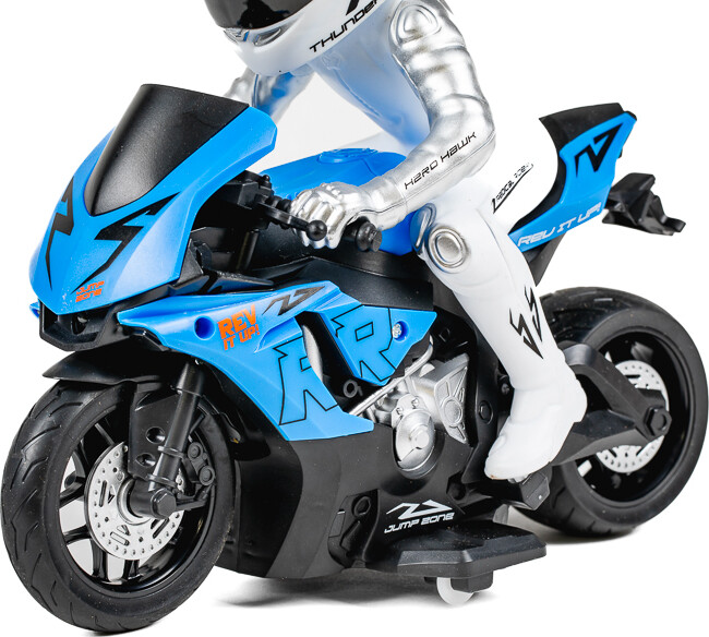Tec-Toy - Blå Fjernstyret Motorcykel - Thunder Riders - Lys Lyd