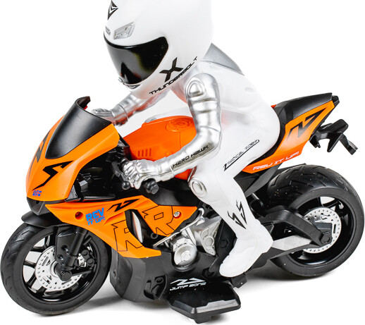 Tec-Toy - Orange Fjernstyret Motorcykel - Thunder Riders - Lys Lyd