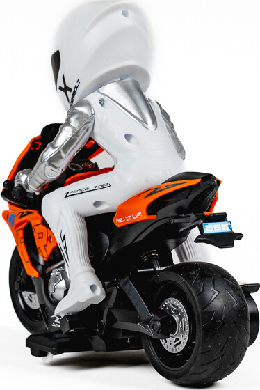 Tec-Toy - Orange Fjernstyret Motorcykel - Thunder Riders - Lys Lyd