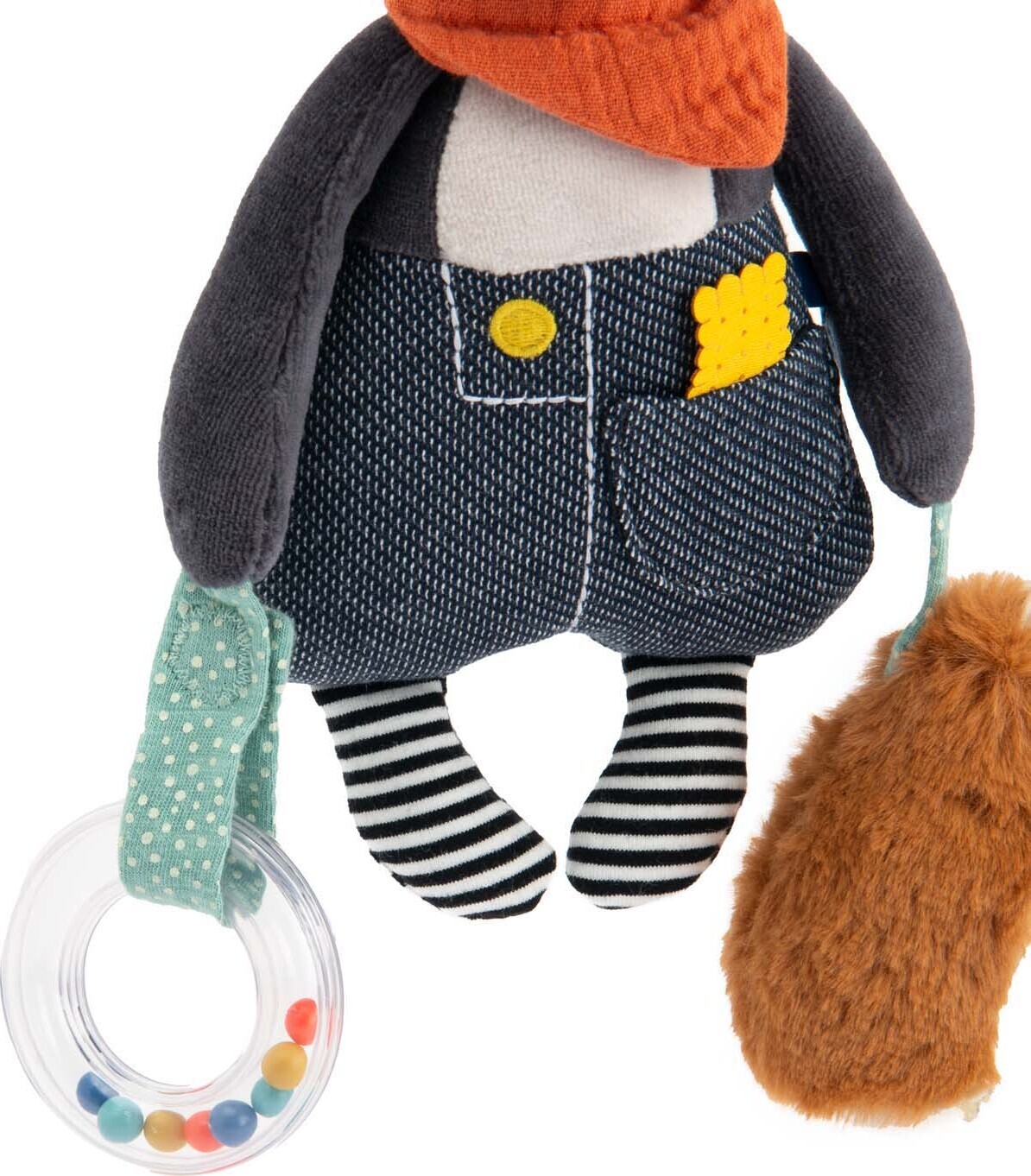 Moulin Roty - Aktivitetstøjdyr Med Ophæng - Hunden Puce - Puce Og Pilou