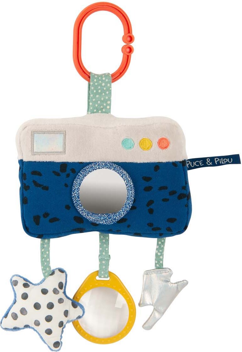 Moulin Roty - Aktivitetstøjdyr Med Ophæng - Kamera - Puce Og Pilou