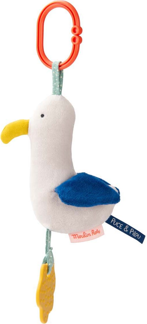 Moulin Roty - Aktivitetstøjdyr Med Ophæng - Mågen Marco - Puce Og Pilou