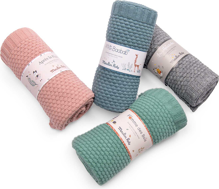 Moulin Roty - Babytæppe - Økotex Uld - Les Moustaches