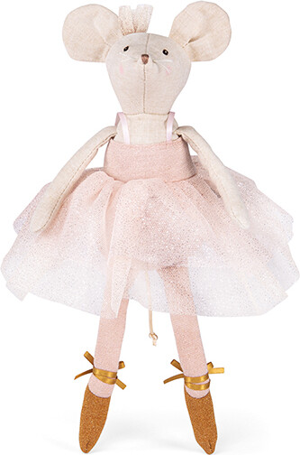 Moulin Roty - Ballerina Mus Bamse Med Tøj I Kuffert - Suzie - 26 Cm
