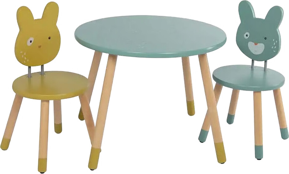 Moulin Roty - Børnemøbel - Stol - Blågrøn - Trois Petits Lapins