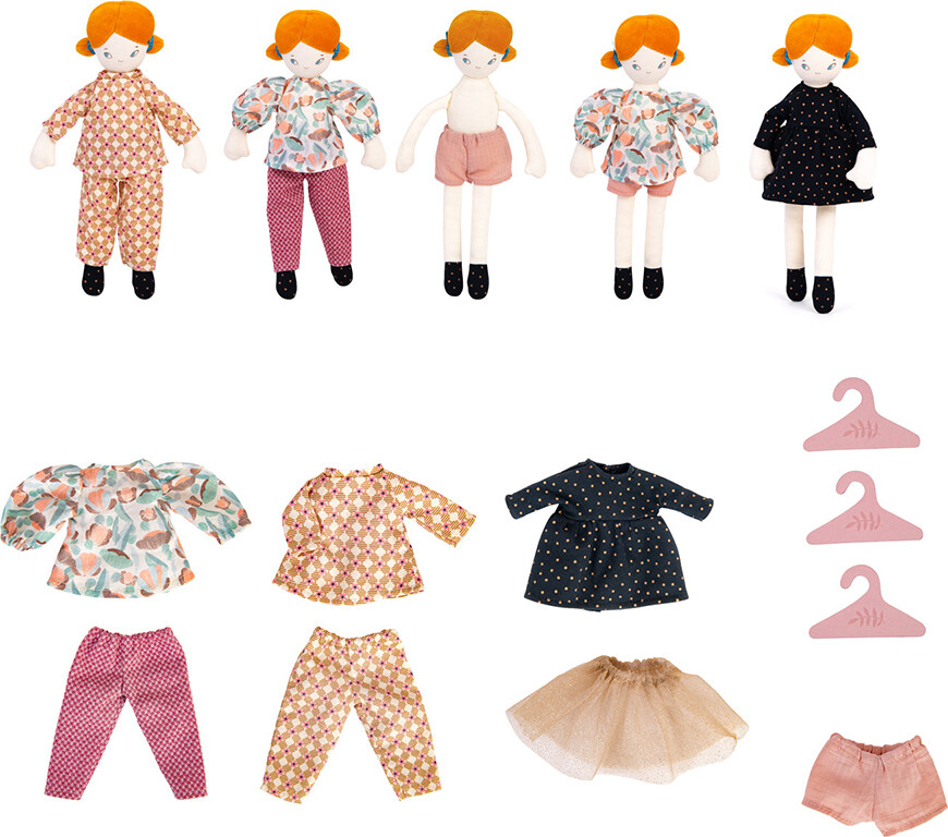 Moulin Roty - Den Lille Pariserkuffert Med Kludedukke Og Tøj