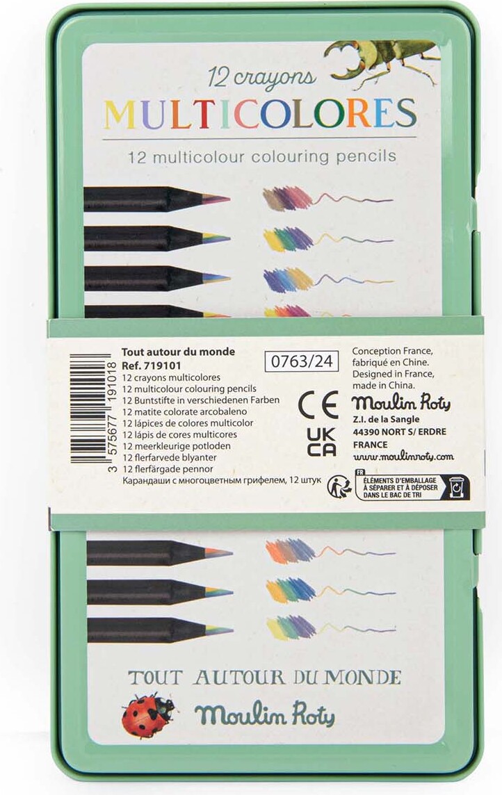 Moulin Roty - Farveblyanter Sæt - Flerfarvede - 12 Stk