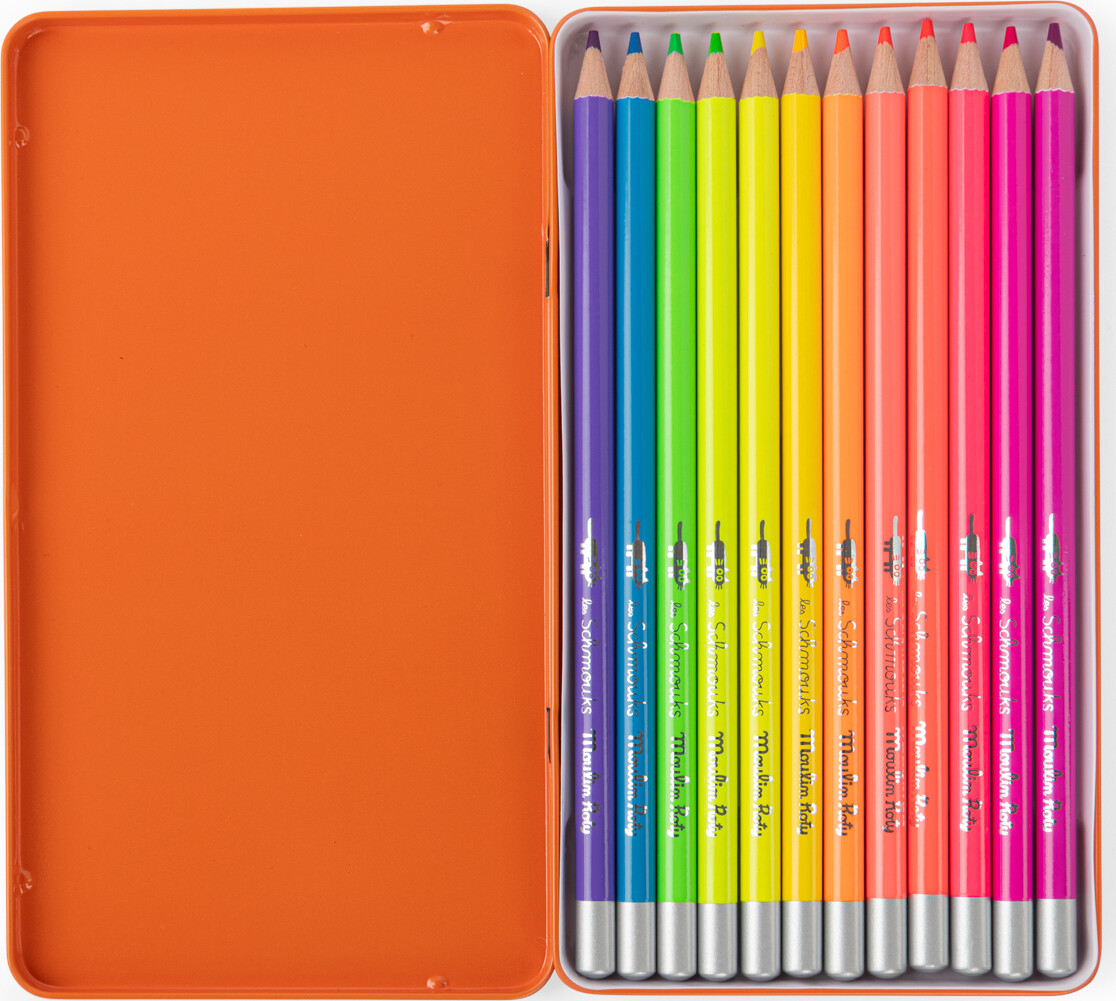 Moulin Roty - Farveblyanter 12 Stk - Neon - Les Schmouks