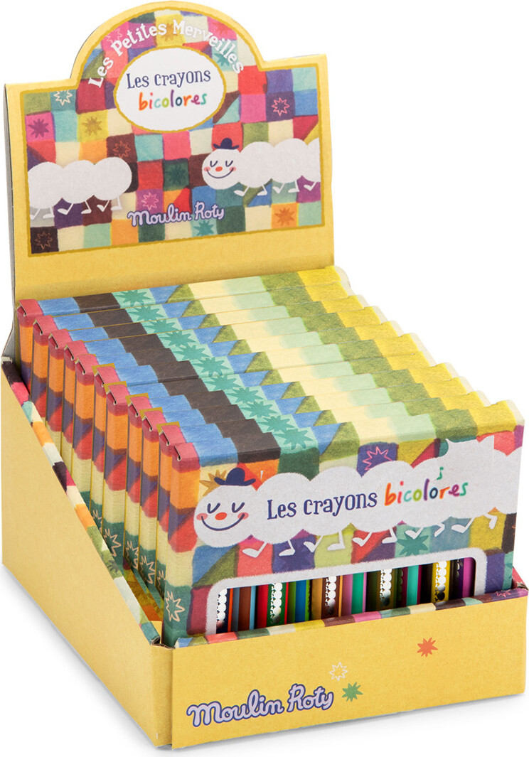 Moulin Roty - Farveblyanter 12 Stk - Tofarvede - Les Petites Merveilles