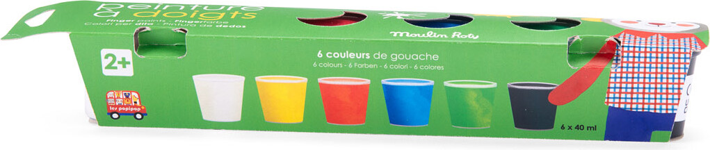 Moulin Roty - Fingermaling 6 Små Bøtter- Les Popipop