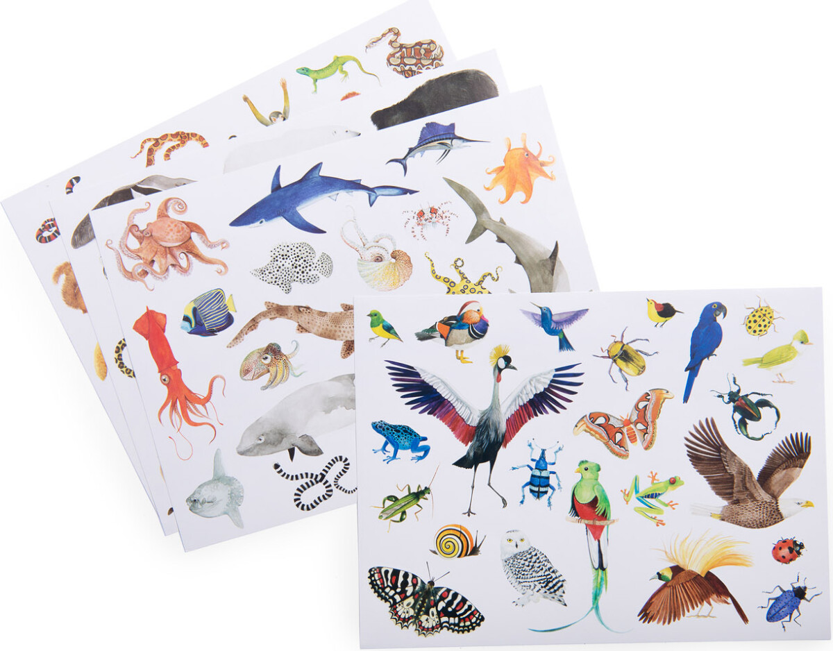 Moulin Roty - Klistermærker - Dyr - 78 Stk - Tout Autour Du Monde