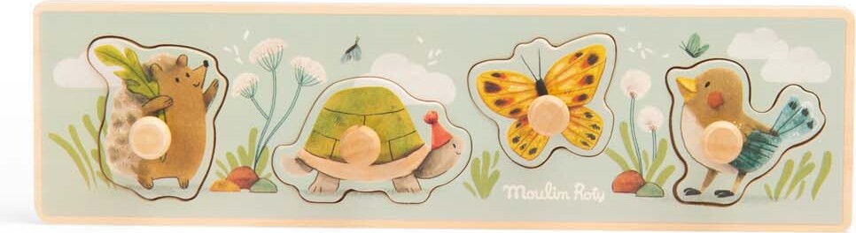Moulin Roty - Trois Petits Lapins Knoppuslespil - 4 Brikker