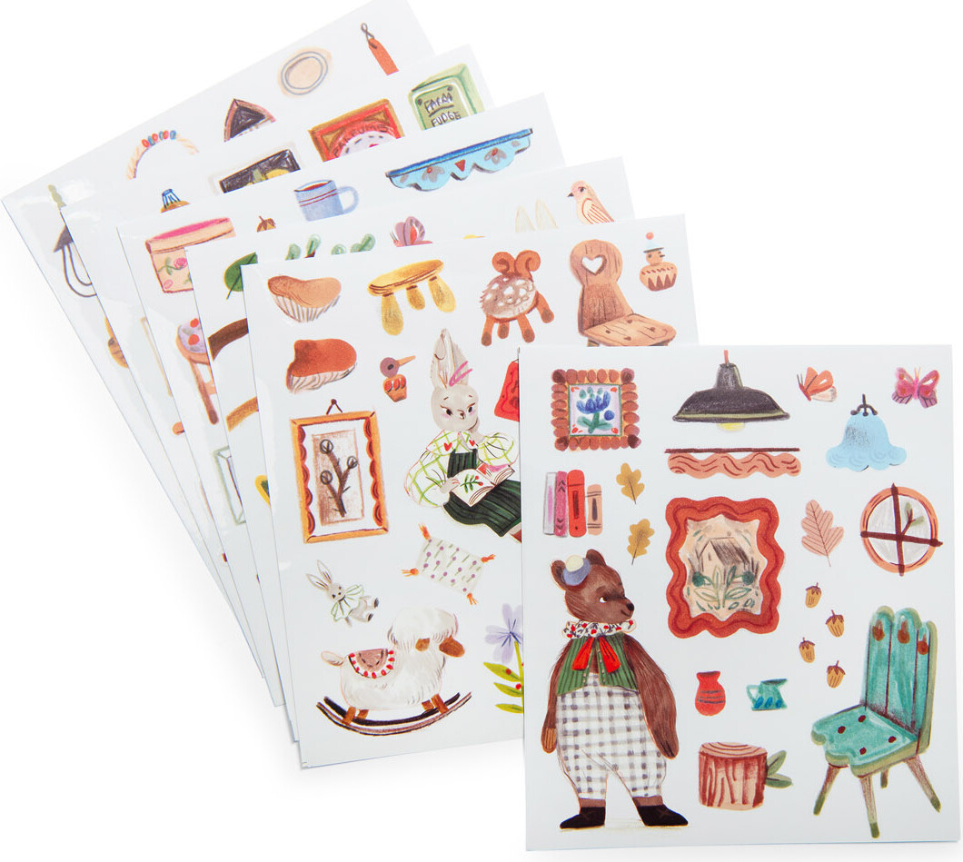 Moulin Roty - Malebog Med 150 Klistermærker - Les Minouchkas