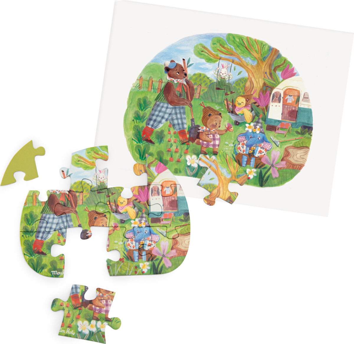 Moulin Roty - Les Minouchkas Mini Puslespil - 4X12 Brikker - En Fantastisk