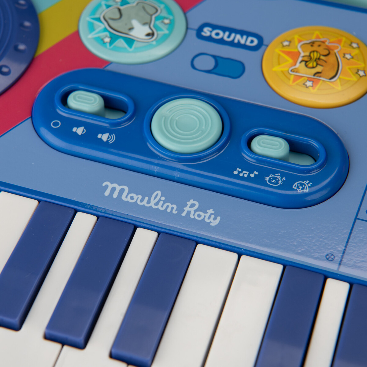 Moulin Roty - Musikinstrument - Elektrisk Keyboard - Puce Og Pilou