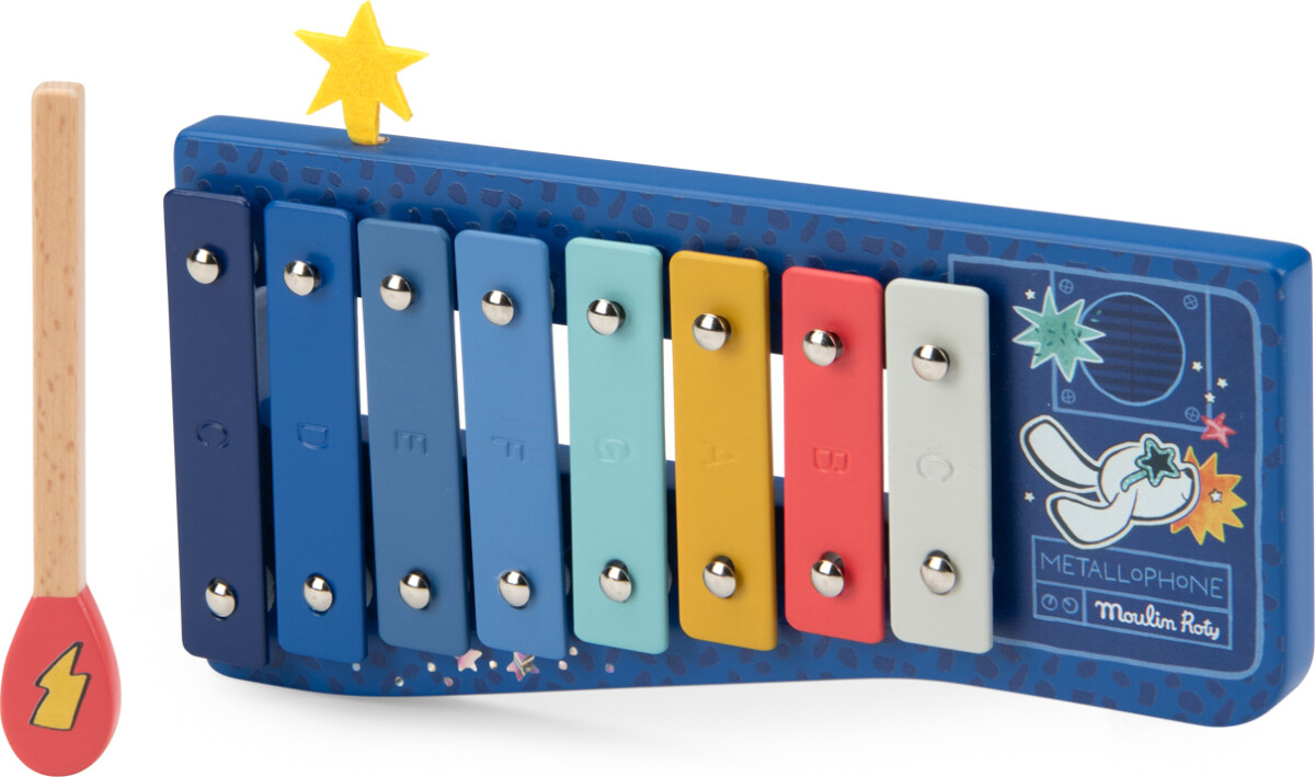 Moulin Roty - Musikinstrument - Xylofon - Puce Og Pilou