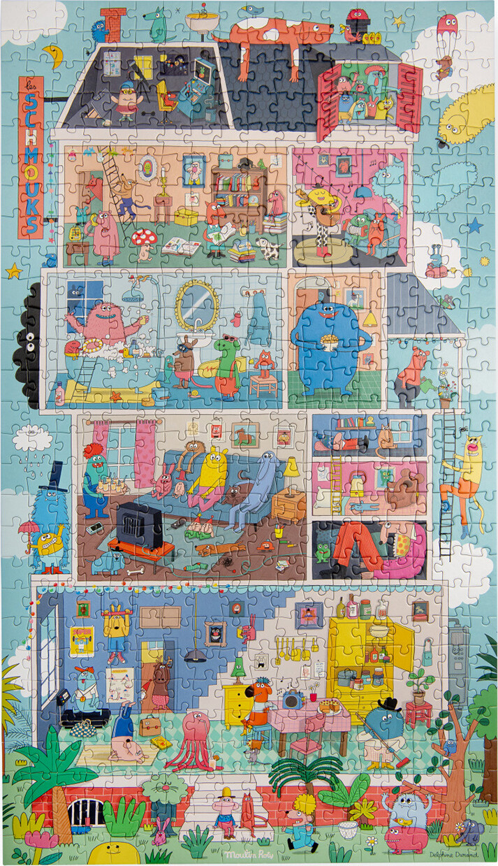Moulin Roty - Puslespil 500 Brikker - Home Of The Schmouks - Les Schmouks