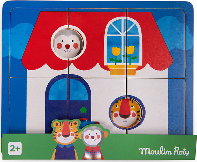 Moulin Roty - Les Popipop - Puslespil Med 3 Lag - Træ