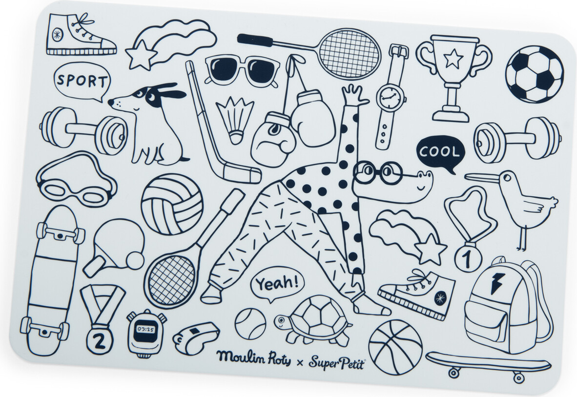 Moulin Roty - Silikone Dækkeservietter Med Tusser - Les Loufoques