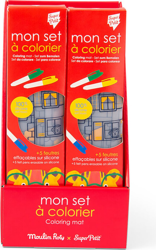 Moulin Roty - Silikone Dækkeservietter Med Tusser - Les Popipop