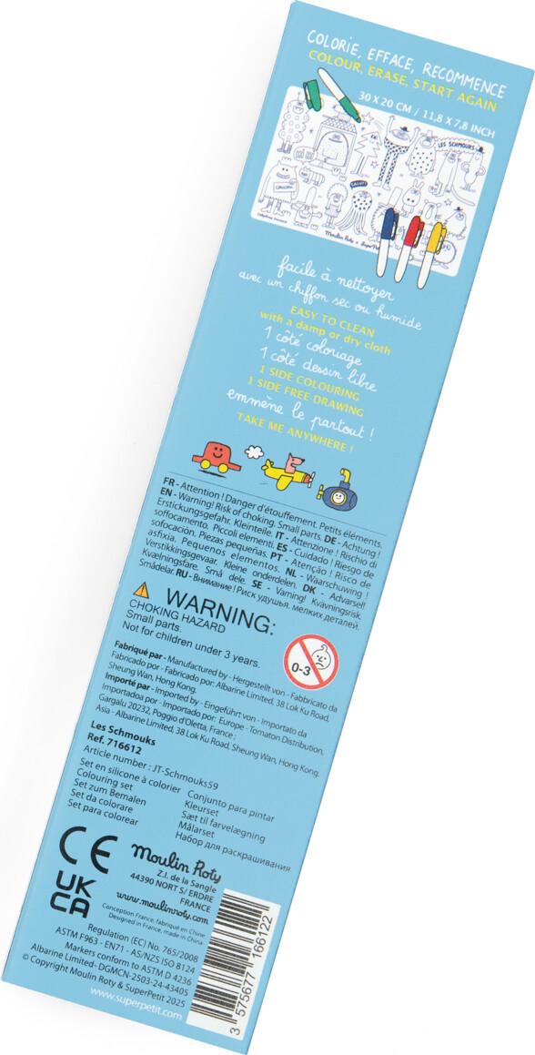 Moulin Roty - Silikone Dækkeservietter Med Tusser - Les Schmouks