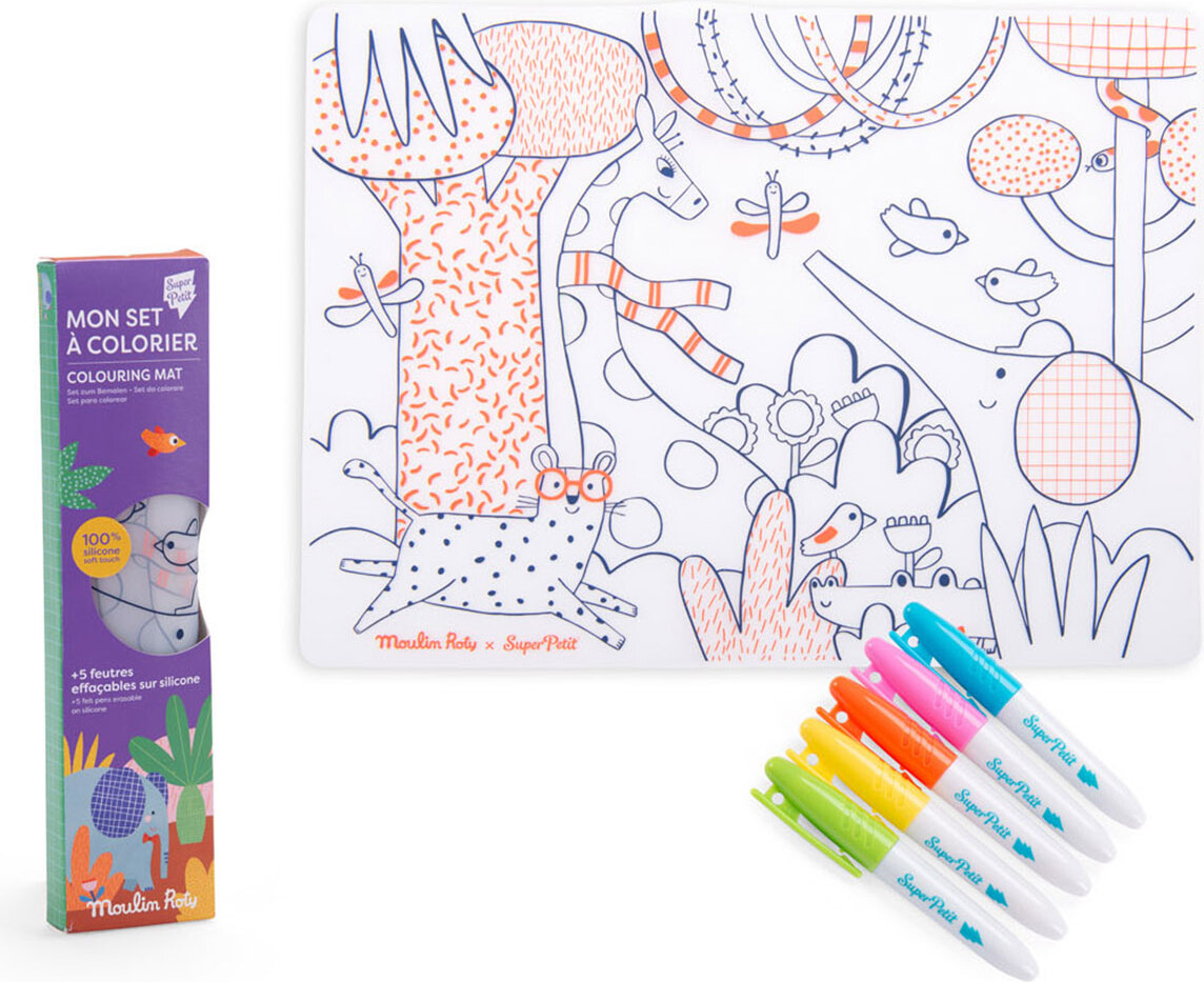 Moulin Roty - Silikone Dækkeservietter Med Tusser - Les Toupitis