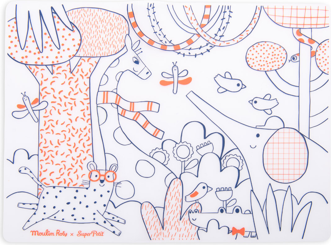 Moulin Roty - Silikone Dækkeservietter Med Tusser - Les Toupitis