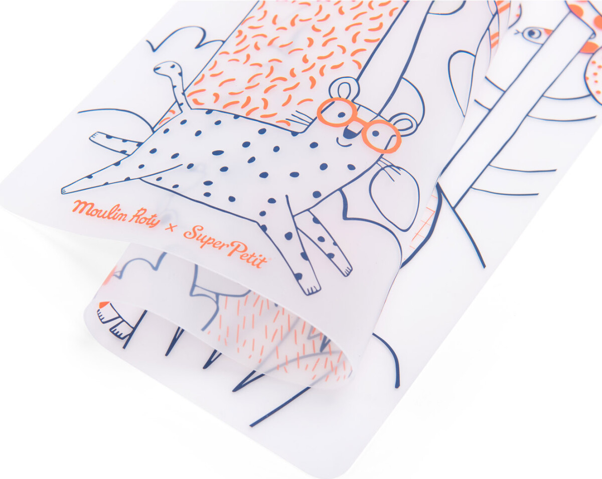 Moulin Roty - Silikone Dækkeservietter Med Tusser - Les Toupitis