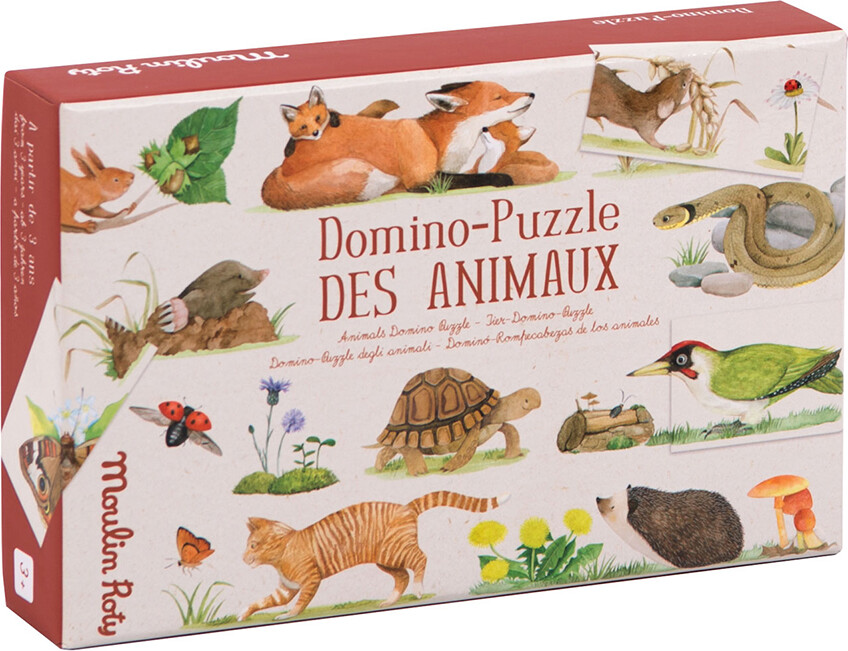 Moulin Roty - Spil - Domino Puslespil - Dyr